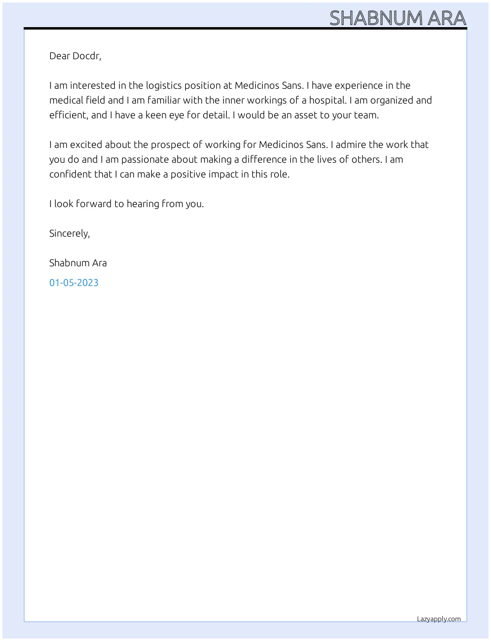 36383 logistic cover letter achievements