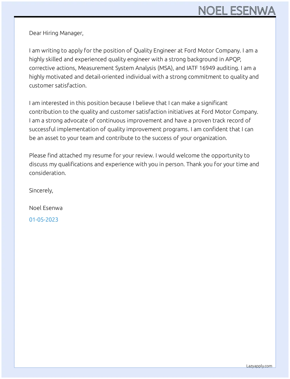 36401 quality engineering cover letter tips