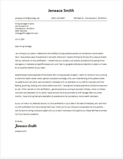 36406 cna cover letter formatting