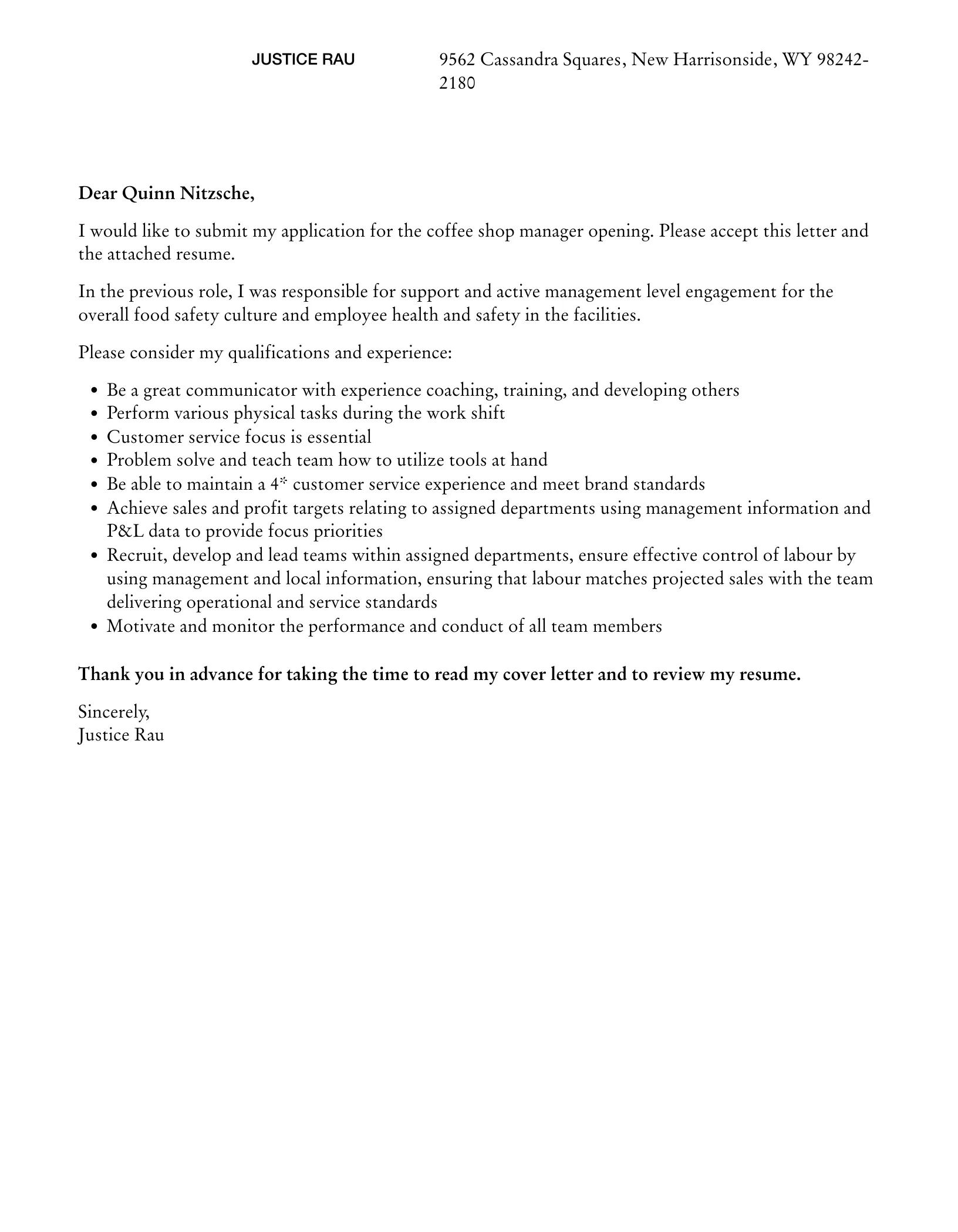 36407 professional cover letter