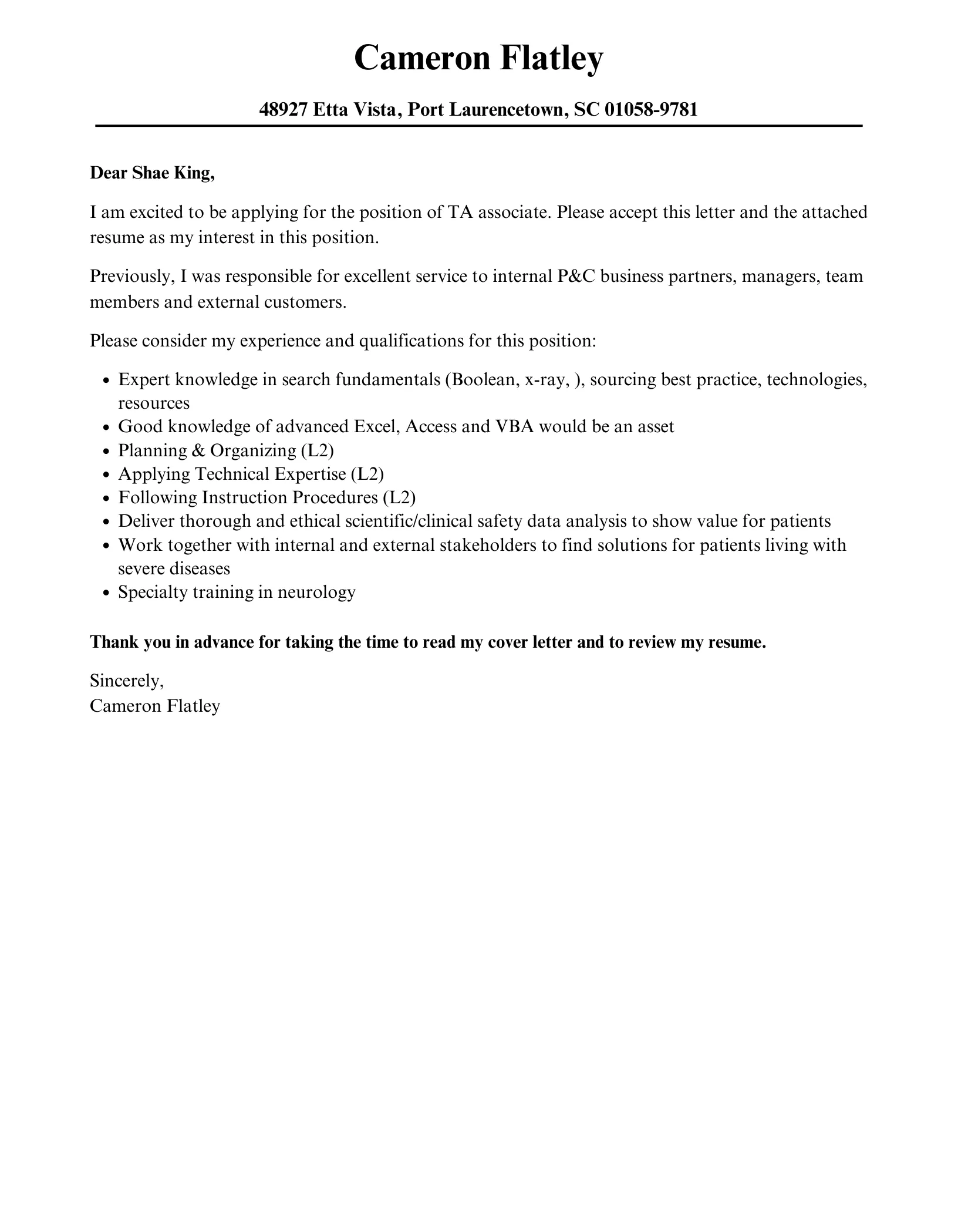 36431 cover letter formatting