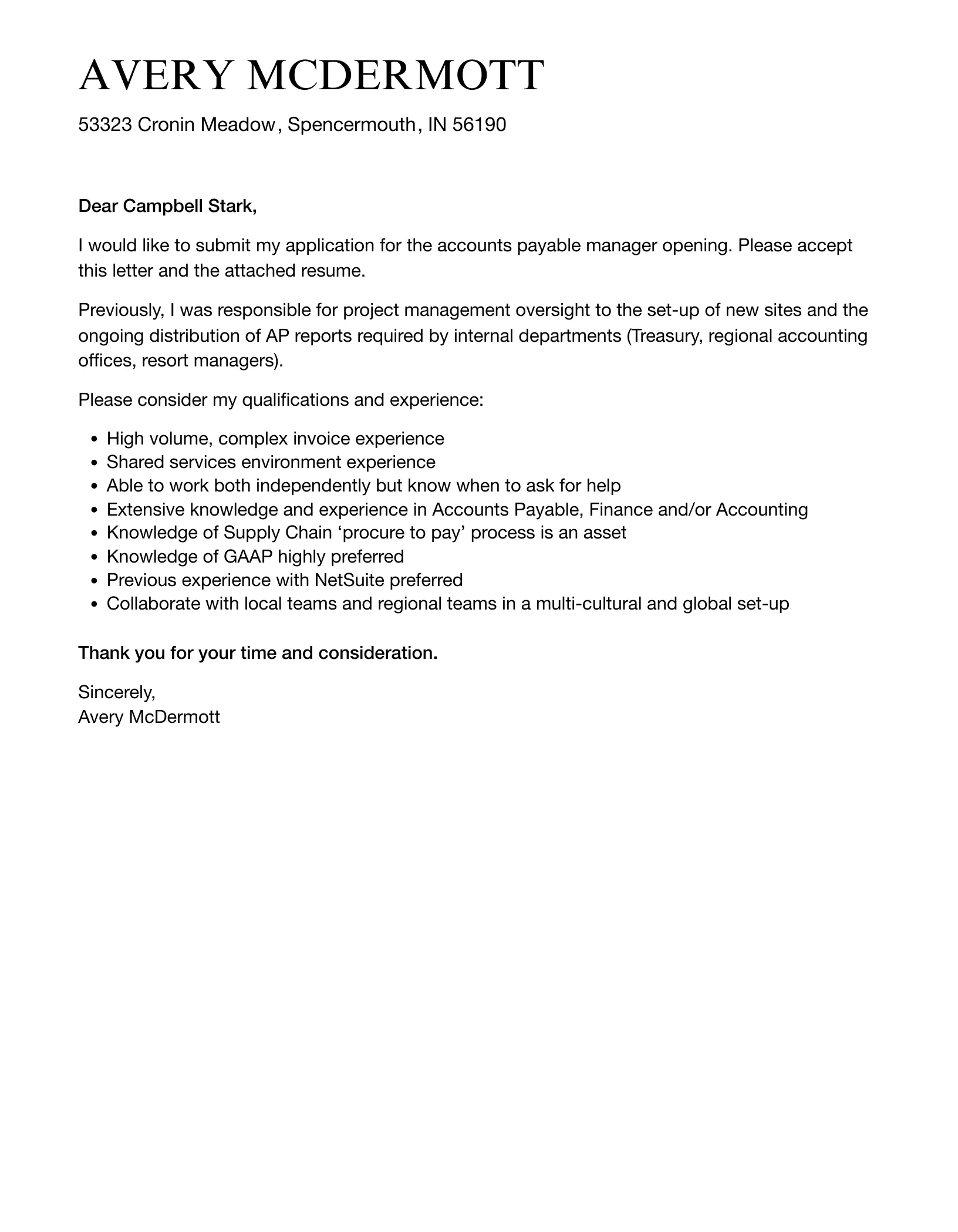 36432 accounts payable cover letter example