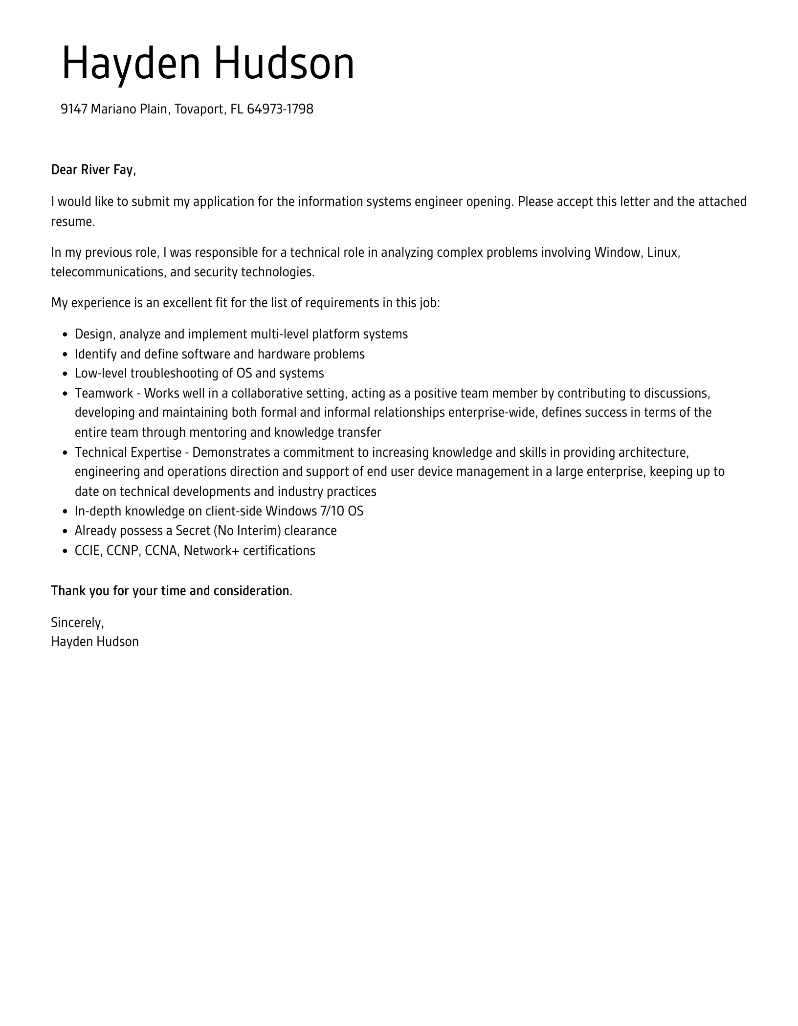 36439 tailor cover letter