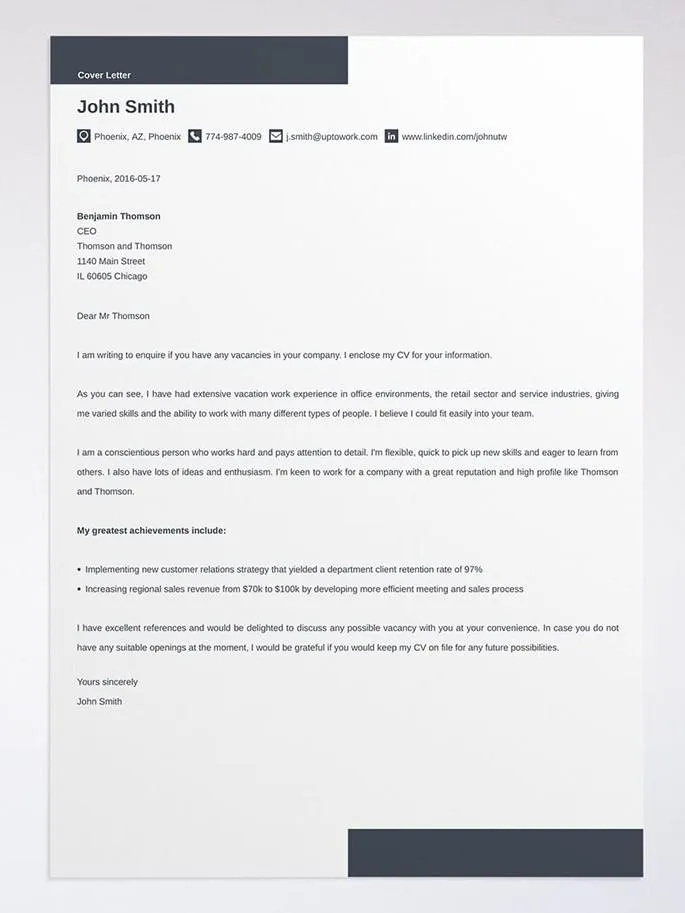36452 formatting cover letter
