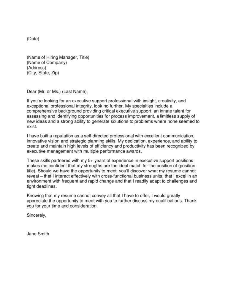 36480 executive assistant cover letter