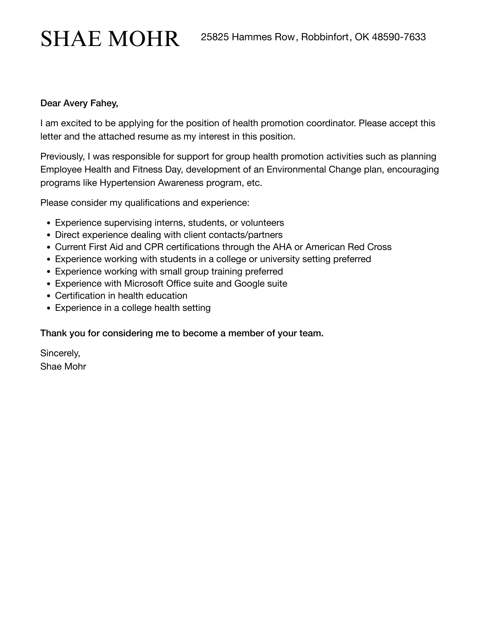 36487 tailoring cover letter