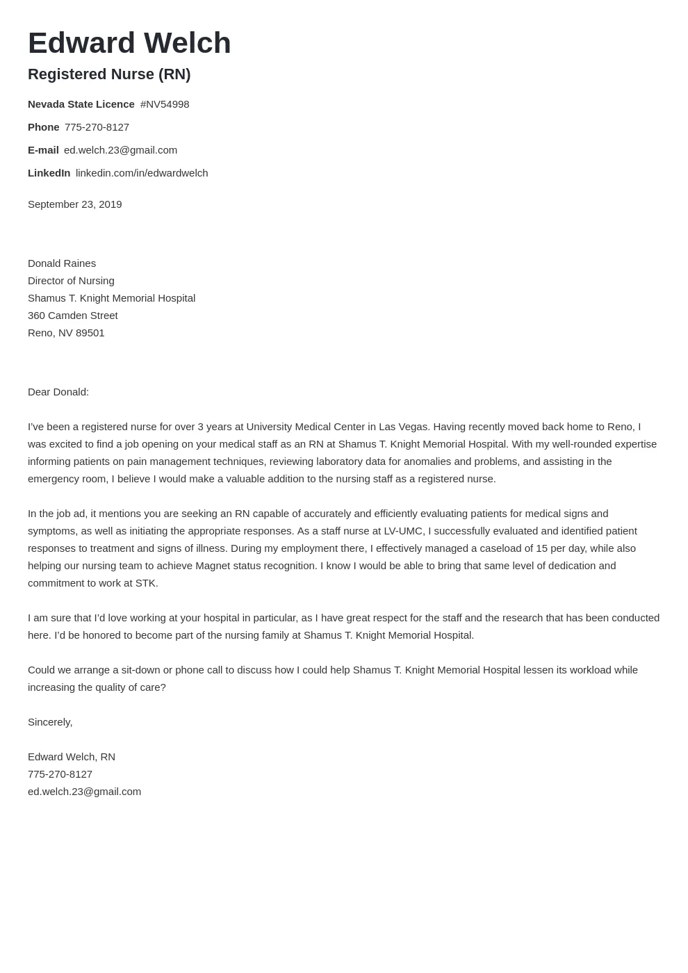 36507 nurse practitioner cover letter