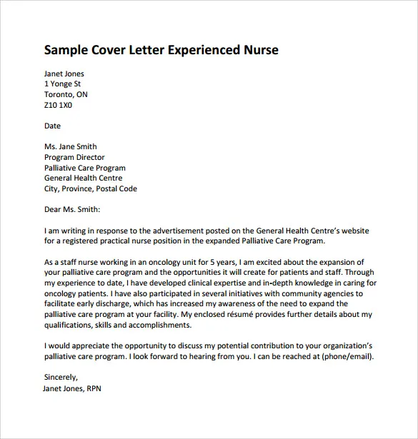 36507 nursing cover letter examples