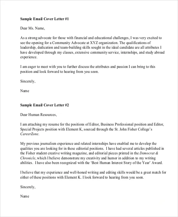 36522 email cover letter personalization
