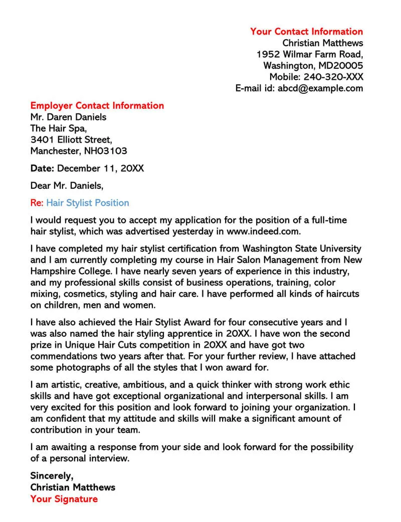 36526 cover letter formatting