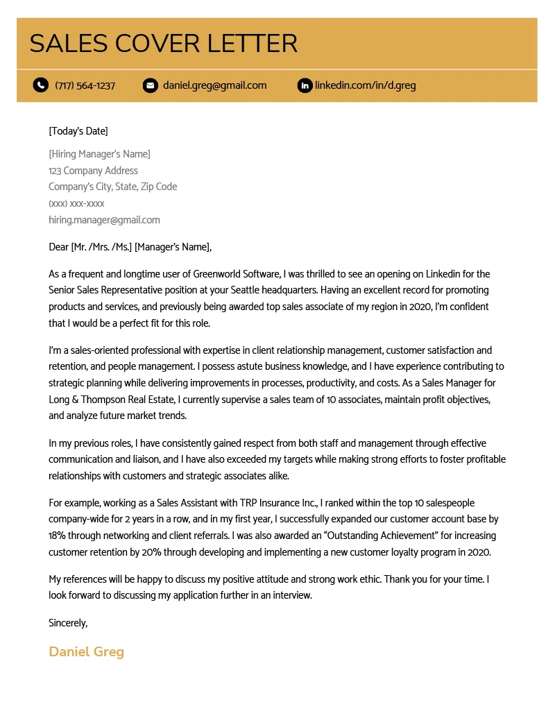 36538 sales executive cover letter closing