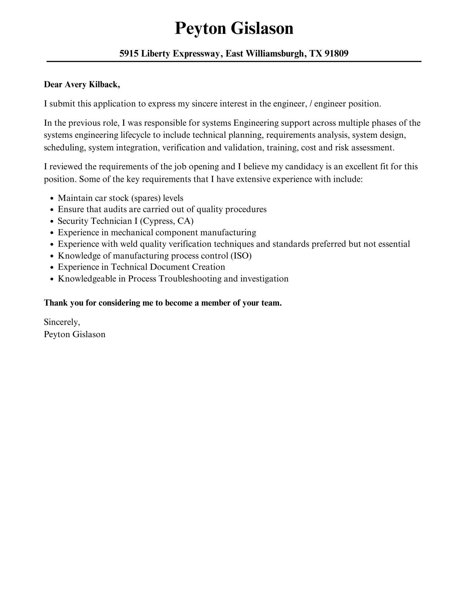 36541 engineer cover letter company research