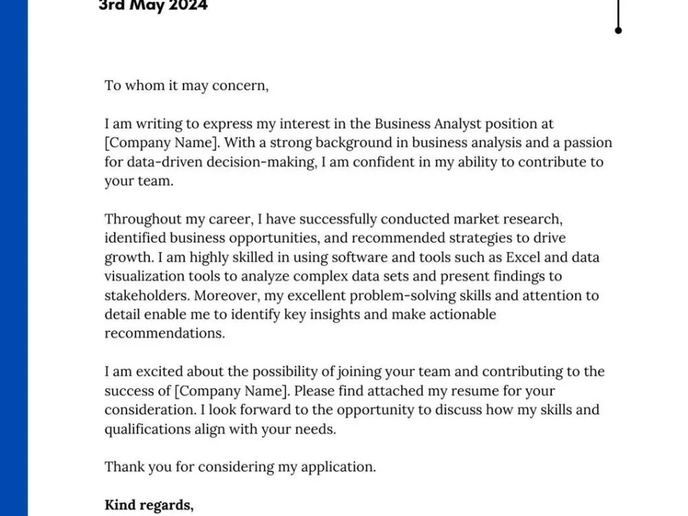 36543 proofreading cover letter