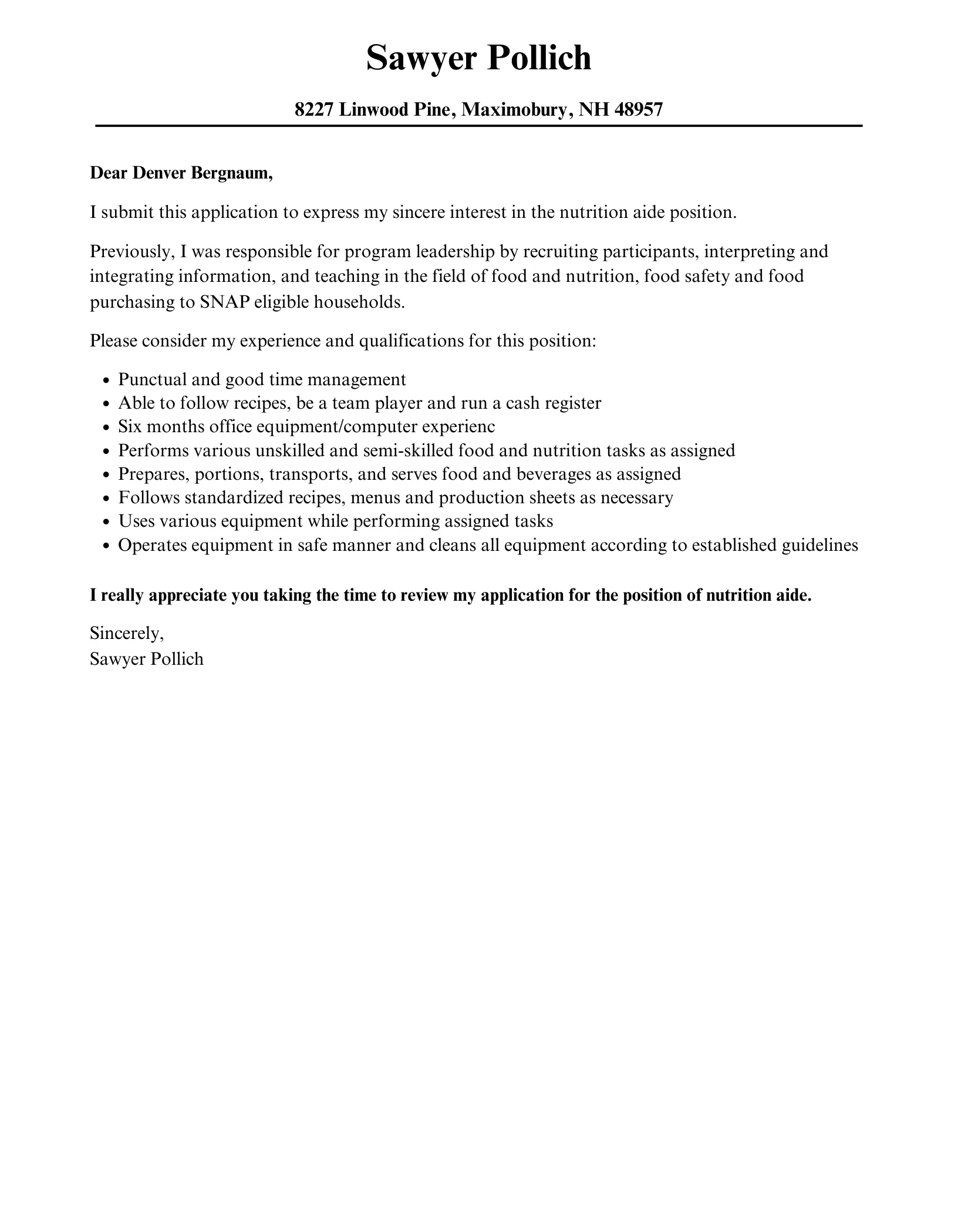 36552 tailoring cover letter