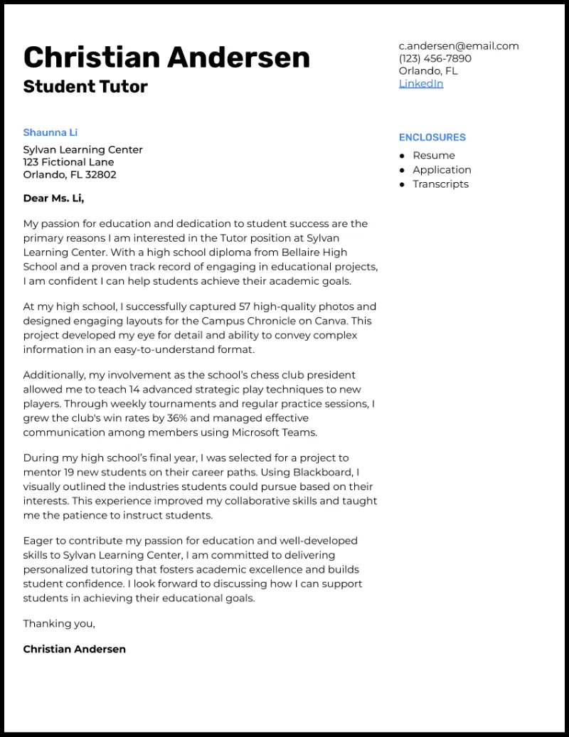 36555 internship cover letter