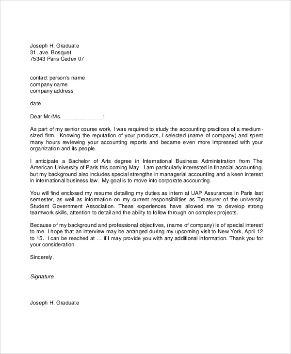 36574 cover letter components