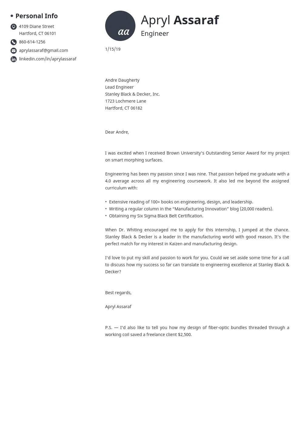 36578 cover letter formatting