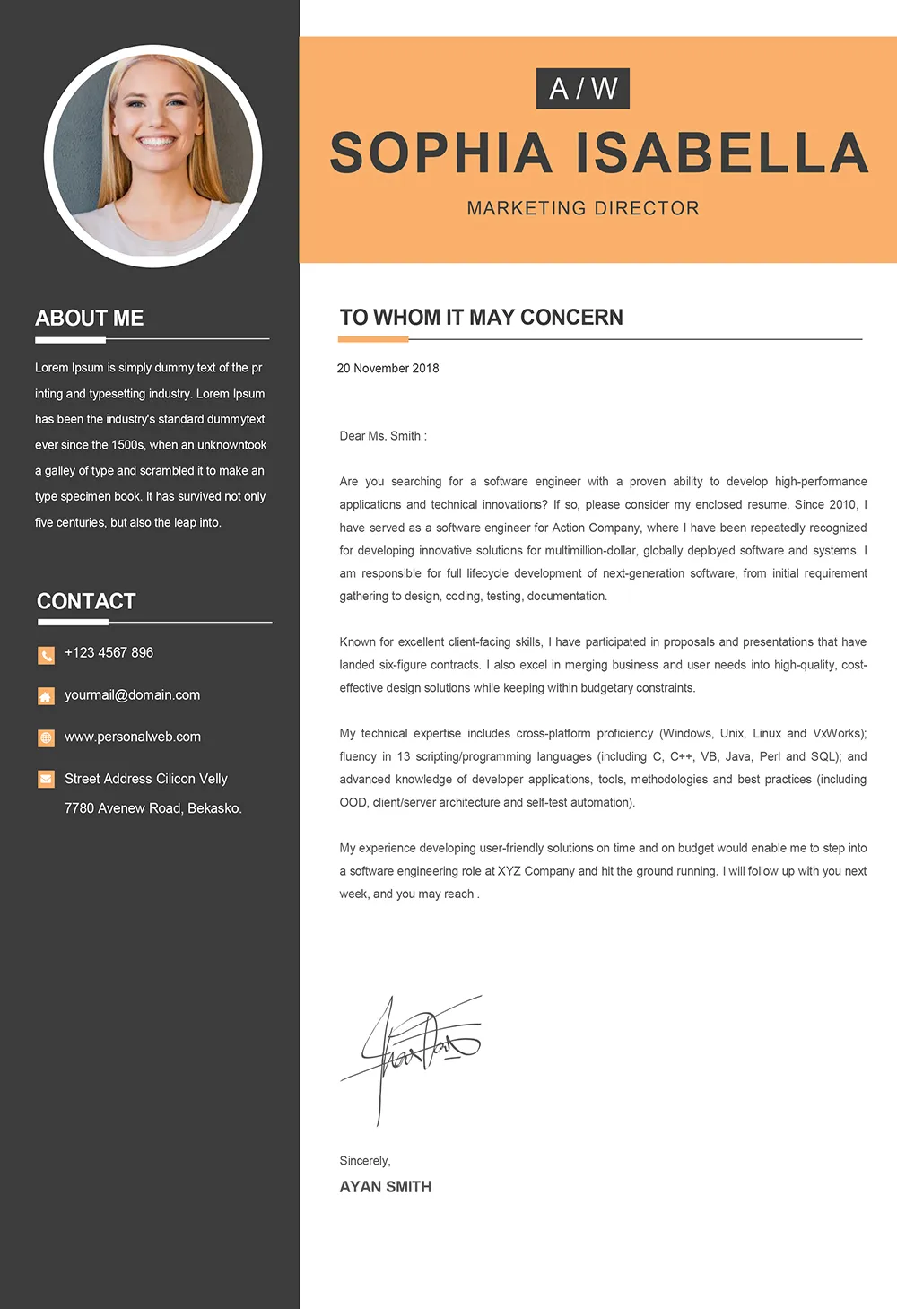 36595 cover letter format