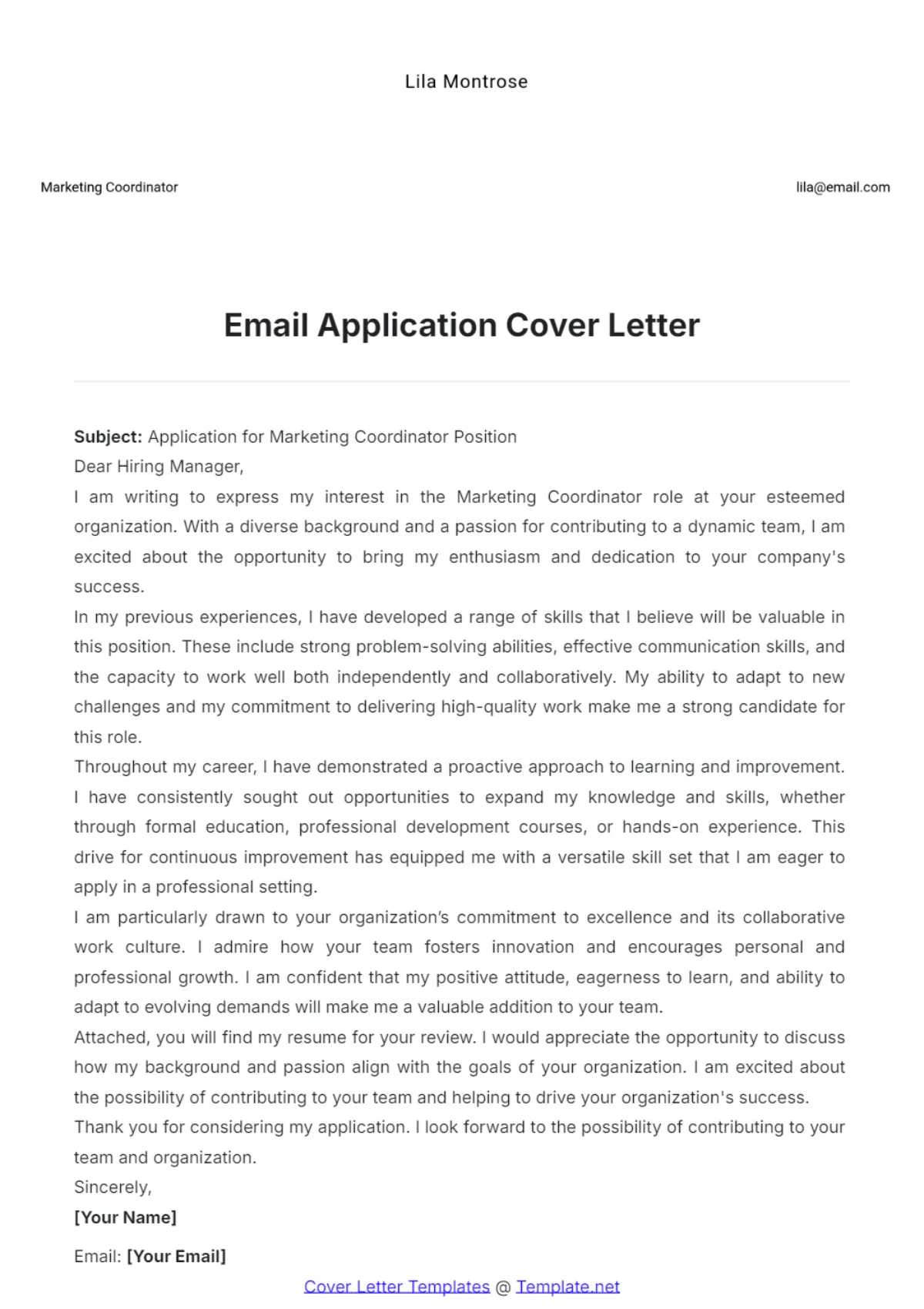 36596 cover letter email attachment