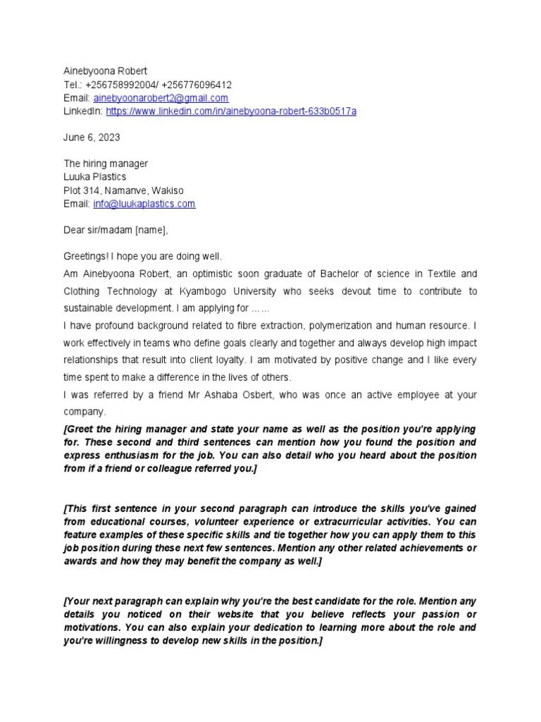 36599 entry level cover letter inspiration